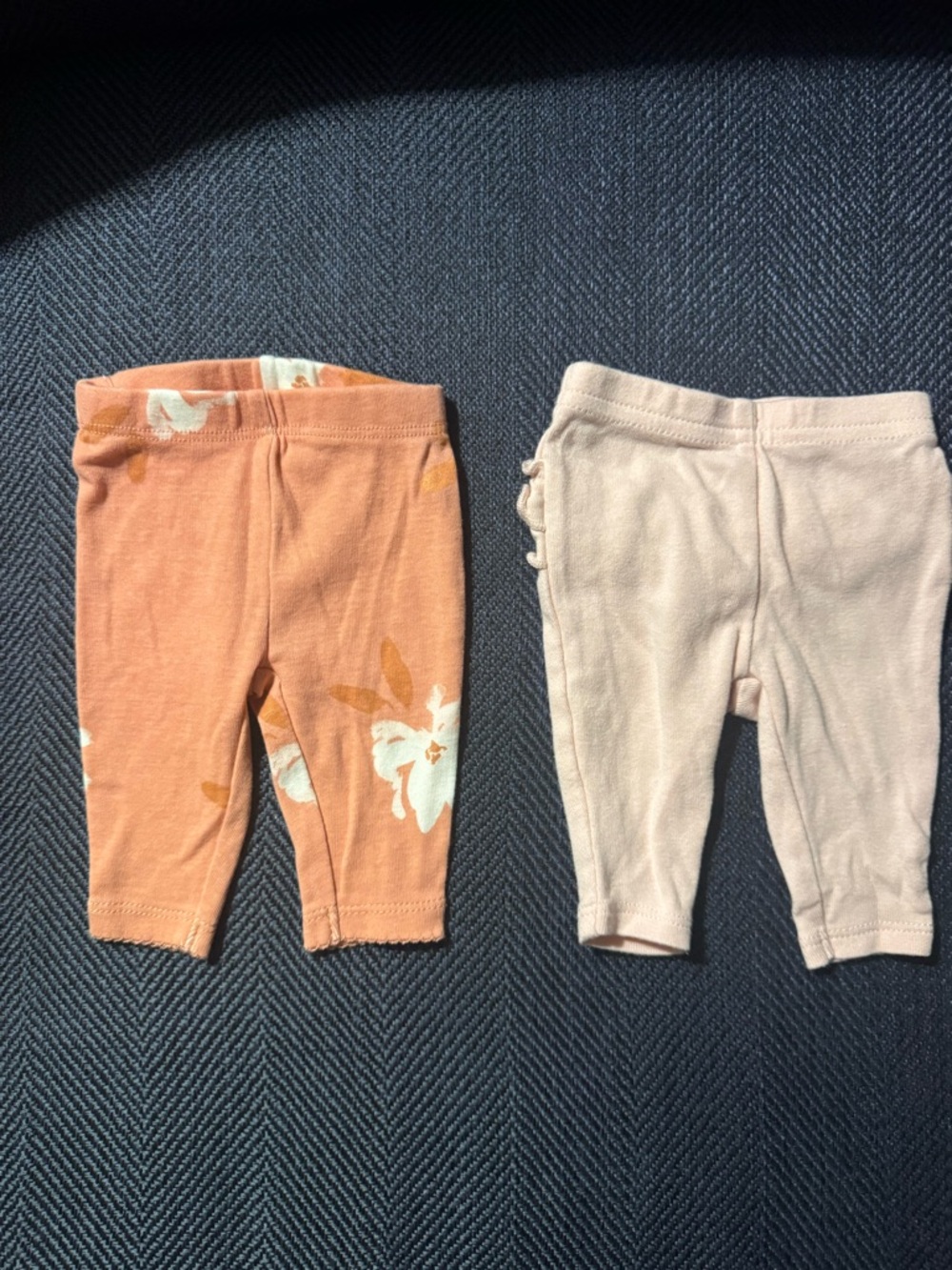 Carter’s Peach Floral & Light Pink Baby Leggings - Set of 2